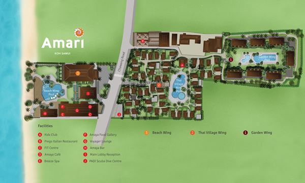 แผนที่รีสอร์ท - อมารี เกาะสมุย